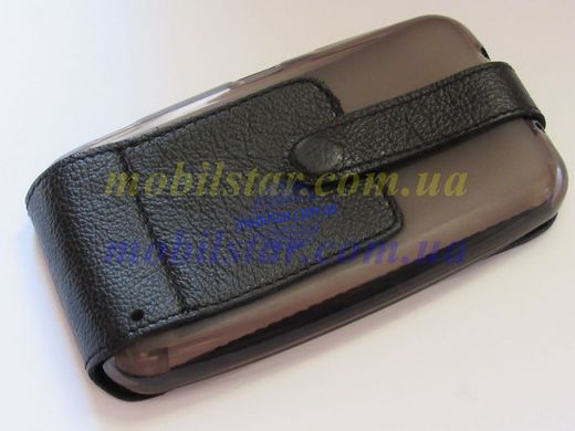Кожаный чехол-флип для Nokia 620 черный