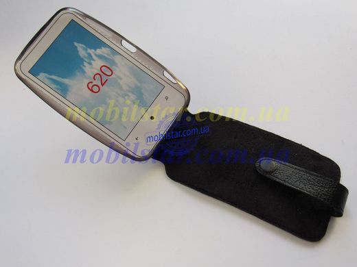 Шкіряний чохол-фліп для Nokia 620 чорний