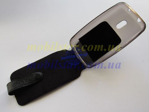 Кожаный чехол-флип для Nokia 620 черный