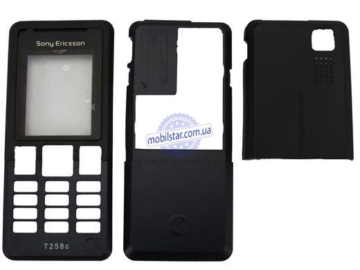 Корпус телефону Sony Ericsson T258 чорний. AAA