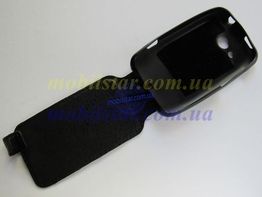 Кожаный чехол-флип для HTC Desire 200 черный
