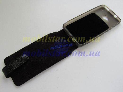 Шкіряний чохол-фліп для HTC One M7, HTC 801e чорний