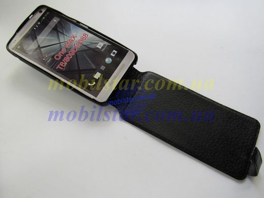 Шкіряний чохол-фліп для HTC One MAX, HTC 808d чорний