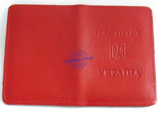 Кожаная обложка на паспорт, обложка на iD карту красная