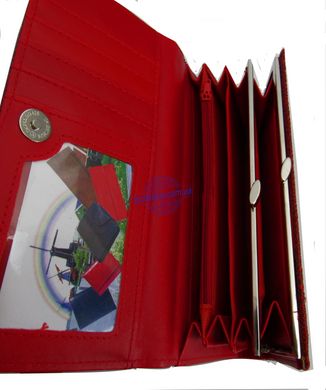 Жіночий гаманець червоний (шкіра змії) V1114