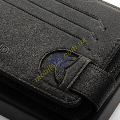 Кожаный зажим черный клипса Bond MZS4 с отделениями под карточки.