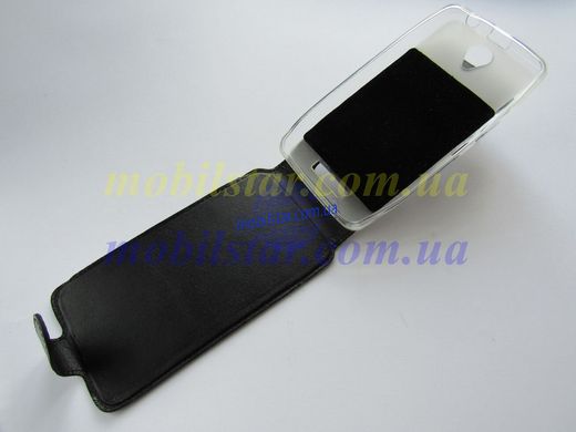 Кожаный чехол-флип для Lenovo A5000 черный