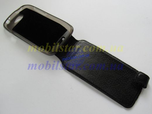 Кожаная чехол книжка для HTC One S, HTC Z520e черная